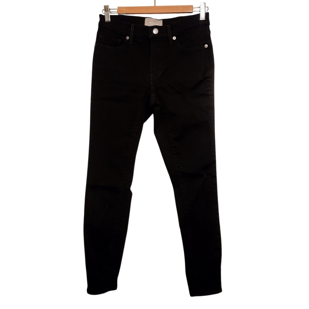 Everlane | Women's Classic Black Mid-Rise Skinny Stretch Jeans (Size 27 Regular)